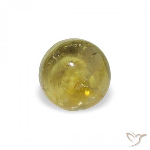 0.67ct Natural Verde terroso Turmalina, Redondo, Transparente
