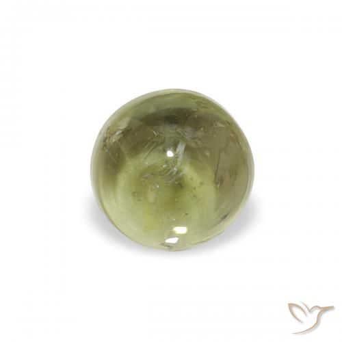 0.71ct Natural Verde amarillento Turmalina, Redondo, Transparente
