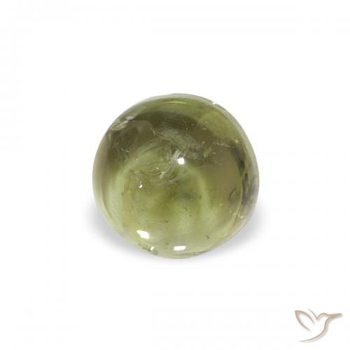 Turmalina Verde amarillento natural de 0.71 ct, Redondo, Transparente
