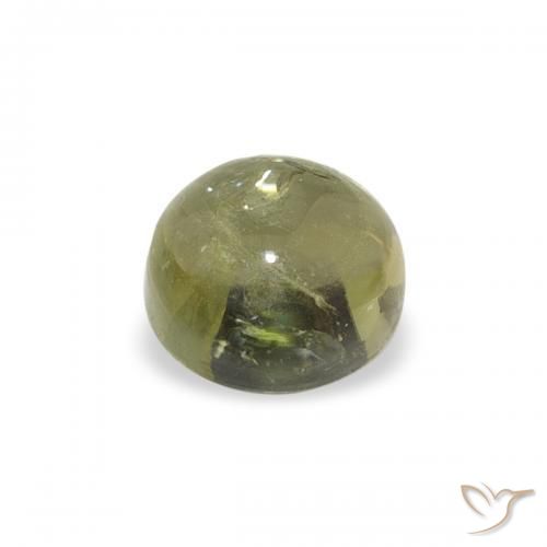 Turmalina Verde amarillento natural de 0.71 ct, Redondo, Transparente