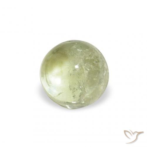 Turmalina Verde amarillo natural de 0.62 ct, Redondo, Transparente