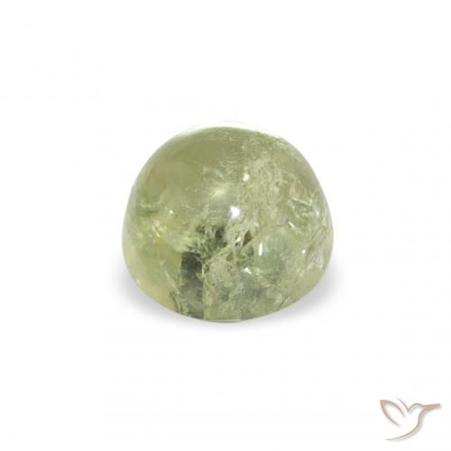 Turmalina Verde amarillo natural de 0.62 ct, Redondo, Transparente