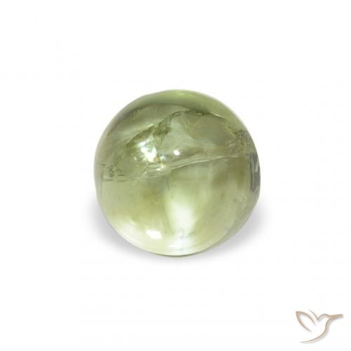 0.64ct Natural Verde amarillo Turmalina, Redondo, Transparente