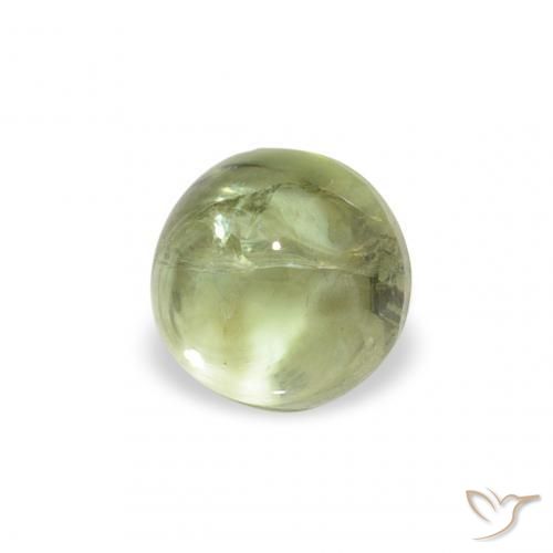 Turmalina Verde amarillo natural de 0.64 ct, Redondo, Transparente