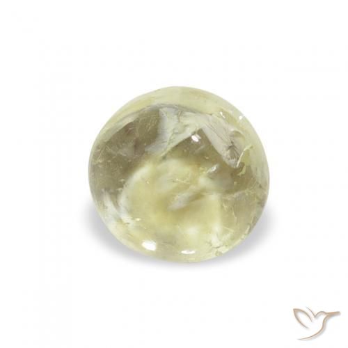 Turmalina Medium Light-Yellow natural de 0.88 ct, Redondo, Transparente