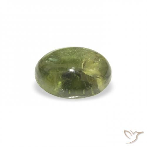Turmalina Verde terroso natural de 0.84 ct, Ovalada, Transparente