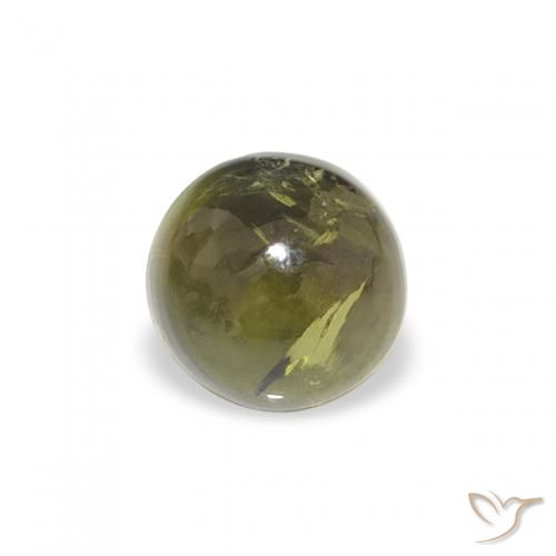 0.61ct Natural Verde terroso Turmalina, Redondo, Transparente
