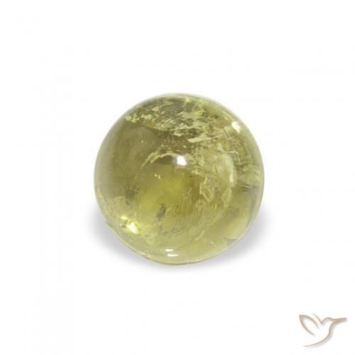 Turmalina Verde terroso cálido natural de 0.72 ct, Redondo, Transparente