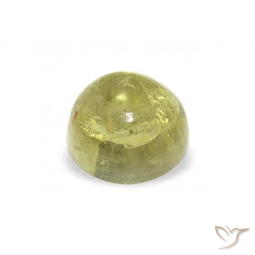 Turmalina Verde terroso cálido natural de 0.72 ct, Redondo, Transparente