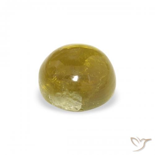Turmalina Dorado amarillento natural de 0.69 ct, Redondo, Transparente