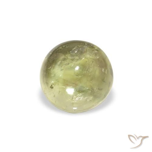Turmalina Verde terroso cálido natural de 1.35 ct, Redondo, Transparente