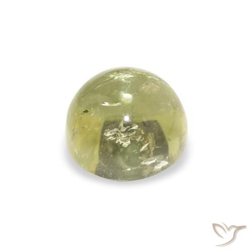 Turmalina Verde terroso cálido natural de 1.35 ct, Redondo, Transparente