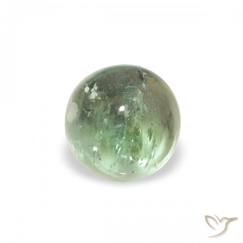 0.66ct Natural Medium Light-Green Turmalina, Redondo, Transparente