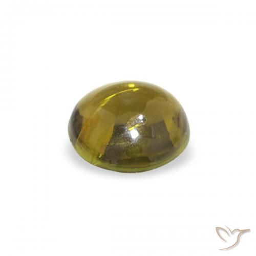 Turmalina Verde terroso natural de 0.37 ct, Redondo, Transparente