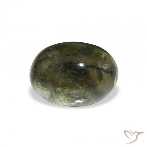 1.82ct Natural Verde oscuro Turmalina, Ovalada, Transparente