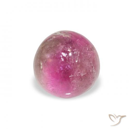 Turmalina Rosado intenso natural de 0.66 ct, Redondo, Transparente