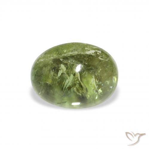 1.76ct Natural Verde cálido Turmalina, Ovalada, Transparente