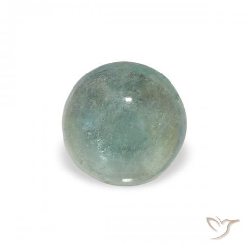 Turmalina Verde grisáceo natural de 0.44 ct, Redondo, Transparente