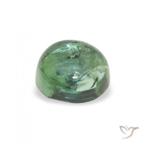 Turmalina Verde frío natural de 0.74 ct, Redondo, Transparente