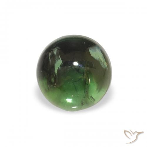 Turmalina Verde medio natural de 0.66 ct, Redondo, Transparente