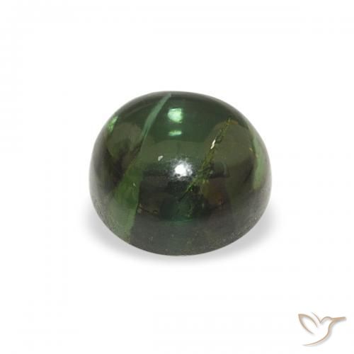 Turmalina Verde medio natural de 0.66 ct, Redondo, Transparente