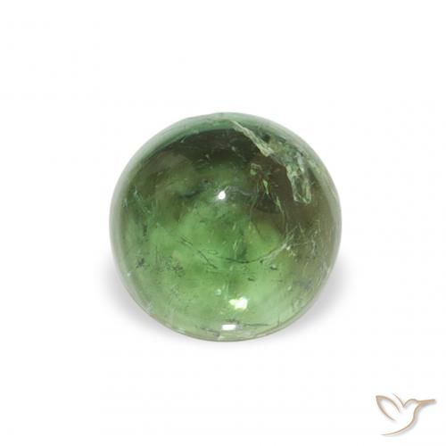 0.58ct Natural Verde terroso Turmalina, Redondo, Transparente