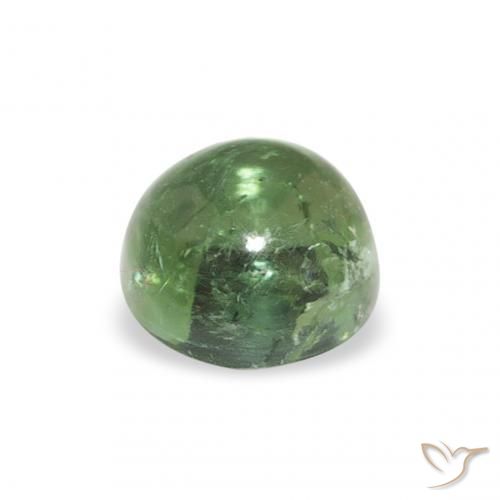 Turmalina Verde terroso natural de 0.58 ct, Redondo, Transparente