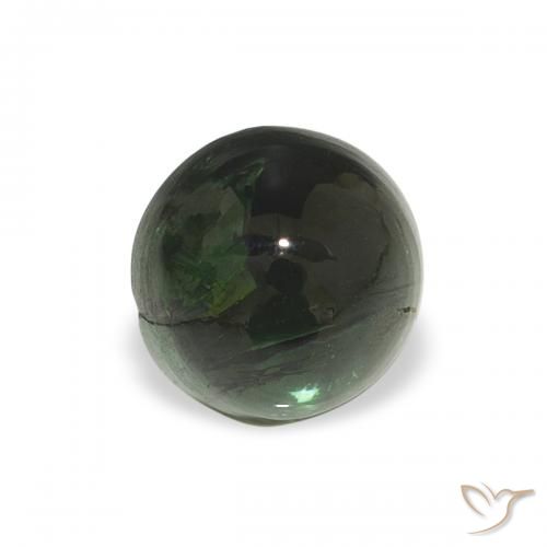 0.77ct Natural Verde terroso Turmalina, Redondo, Transparente