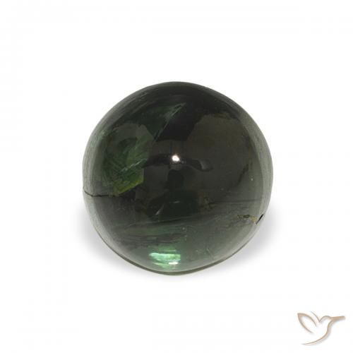 Turmalina Verde terroso natural de 0.77 ct, Redondo, Transparente