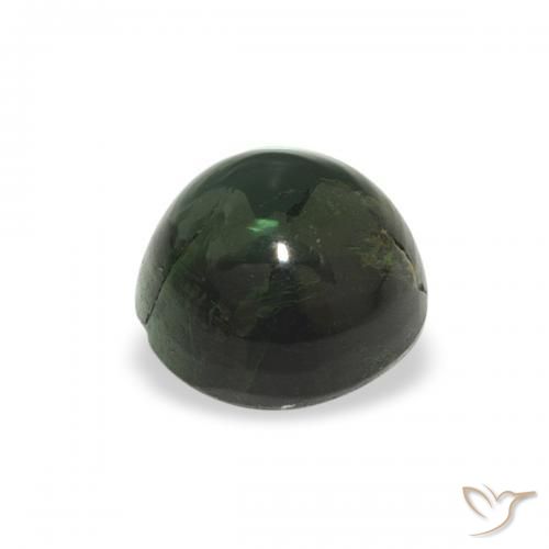 Turmalina Verde terroso natural de 0.77 ct, Redondo, Transparente