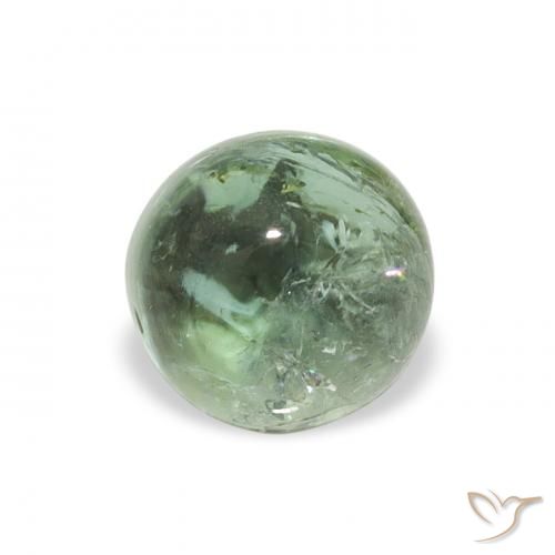 1.01ct Natural Verde bosque pálido Turmalina, Redondo, Transparente