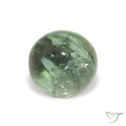 Turmalina Verde bosque pálido natural de 1.01 ct, Redondo, Transparente