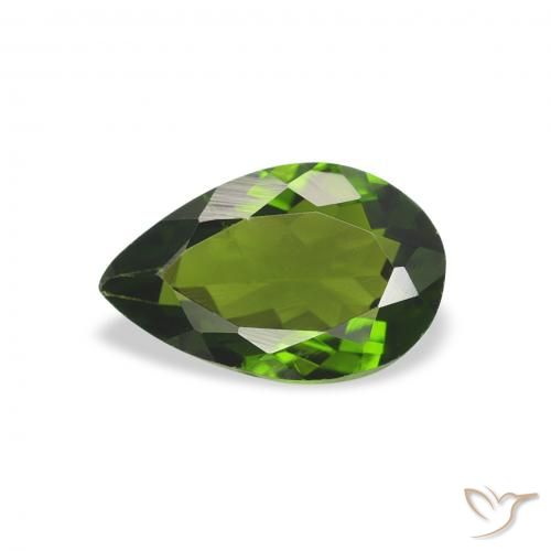 0.74ct Natural Verde medio Turmalina, En forma de pera, VS