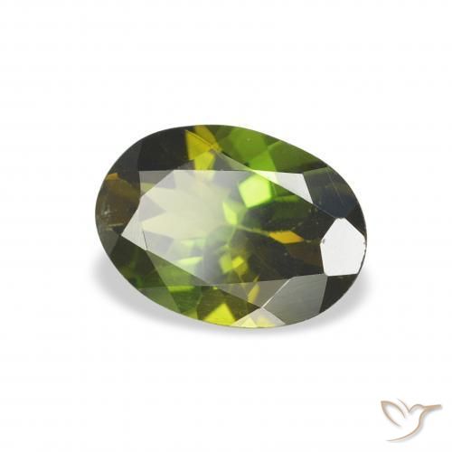 turmalina Verde marrón natural de 1.00 ct, Ovalada, VS