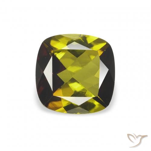 Turmalina Verde oscuro natural de 0.96 ct, Forma Cojín, VS