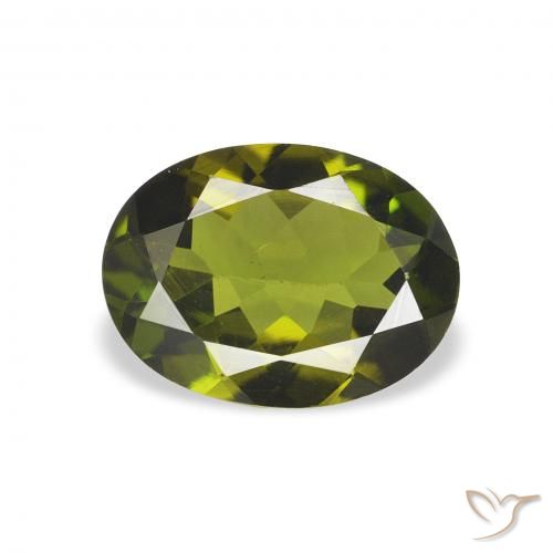 turmalina Verde amarillento natural de 1.01 ct, Ovalada, VVS-VS