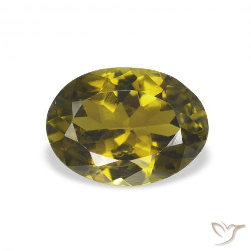 1.01ct Natural Verde oscuro Turmalina, Ovalada, VS