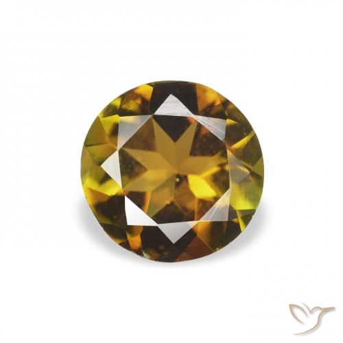 0.60ct Natural Dorado terroso turmalina, Redondo, VS