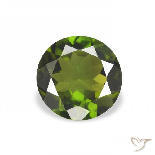 Turmalina Verde bosque natural de 0.64 ct, Redondo, VVS