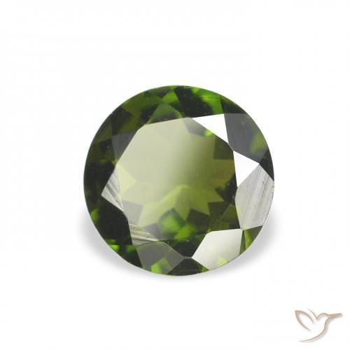 Turmalina Verde bosque natural de 0.64 ct, Redondo, VVS
