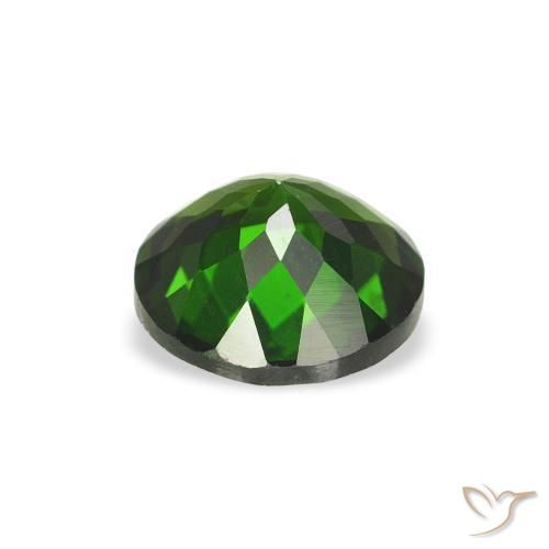 turmalina Verde oscuro natural de 0.80 ct, Redondo, VVS