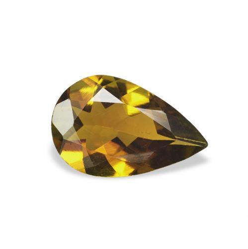 turmalina Marrón dorado natural de 0.91 ct, En forma de pera, VVS