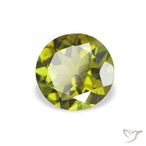 Turmalina Verde bosque cálido natural de 0.68 ct, Redondo, VVS-VS