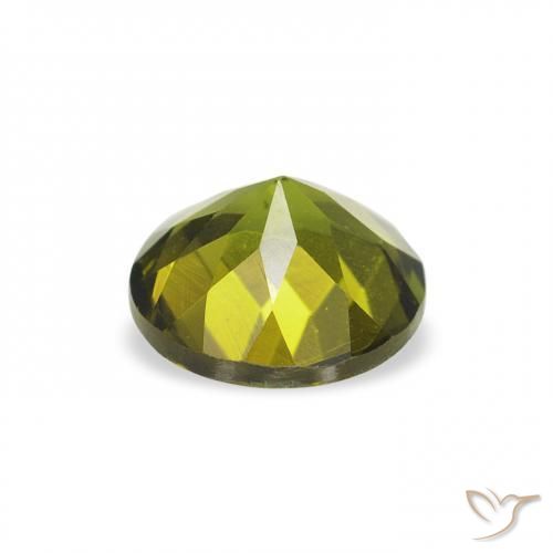 Turmalina Verde bosque cálido natural de 0.68 ct, Redondo, VVS-VS