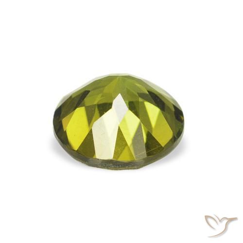 Turmalina Verde bosque cálido natural de 0.89 ct, Redondo, VVS-VS