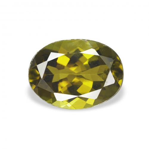 Turmalina Verde amarillento natural de 1.22 ct, Ovalada, VVS-VS