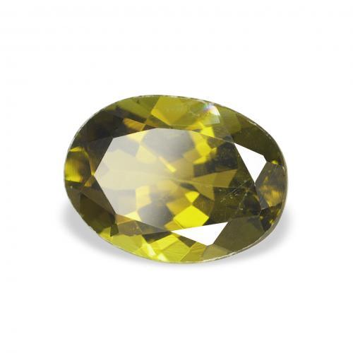 Turmalina Verde amarillento natural de 1.22 ct, Ovalada, VVS-VS
