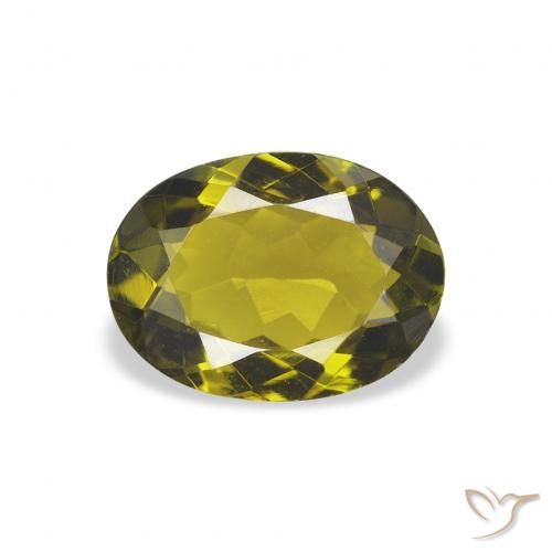 Turmalina Verde cálido natural de 1.12 ct, Ovalada, VVS-VS