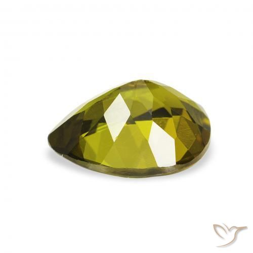 Turmalina Verde cálido natural de 1.14 ct, En forma de pera, VVS-VS