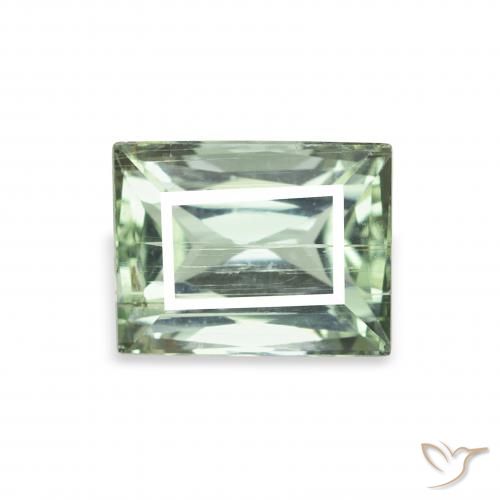 Turmalina Verde bosque claro natural de 1.38 ct, Corte Baguette, VS-SI